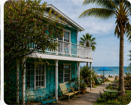 Teal beach house